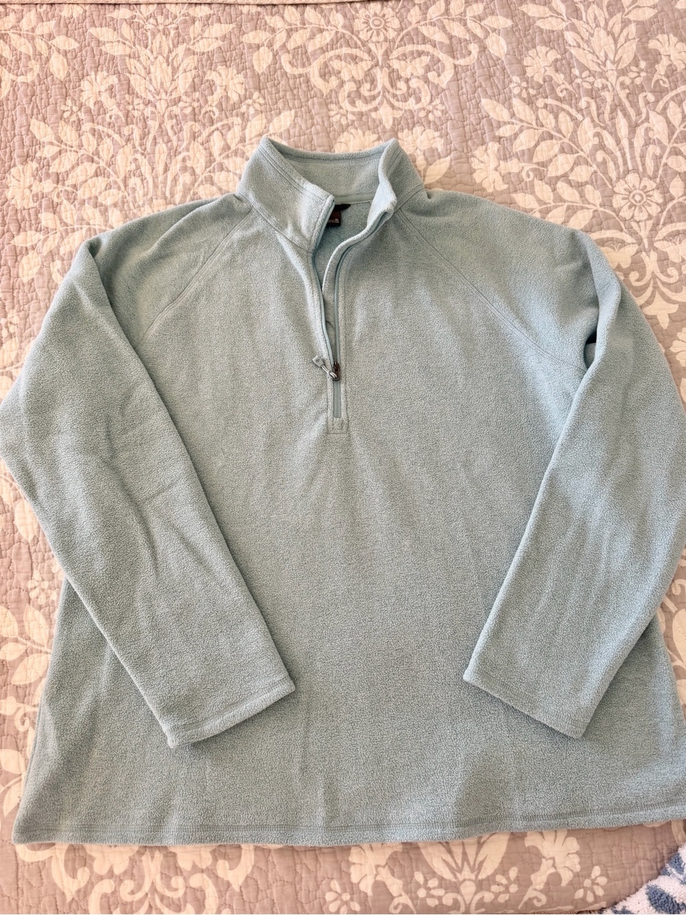 Eddie Bauer Pale Blue V-Neck Fleece Pullover